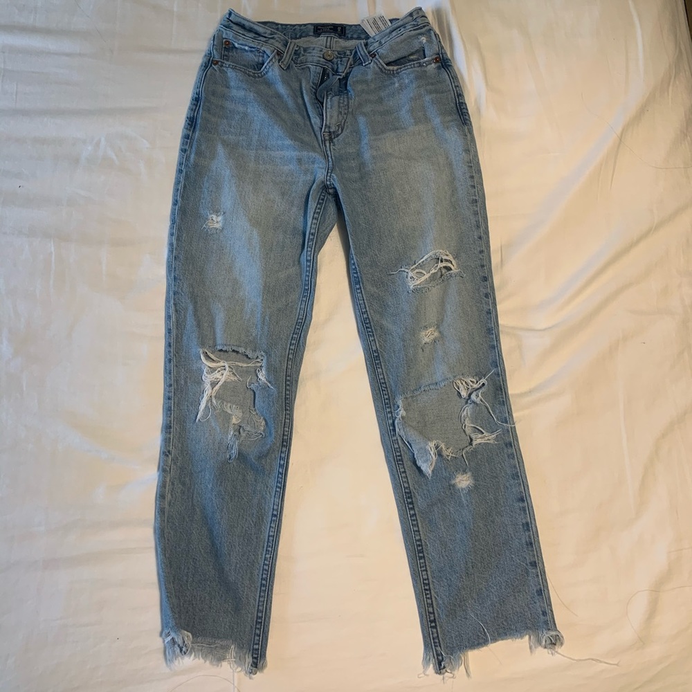 Abercrombie Ripped Girlfriend Jeans